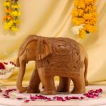 7.5-Inch Hand-Carved Wooden Elephant – Elegant Home Décor & Gift