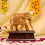 8 -Inch Hand-Carved Wooden Elephant – Elegant Home Décor & Gift - Image 2