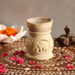 Hand Carved Soap Stone Oil Burner Jaal Design - Image 2
