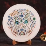 Marble Inlay Plate 11.5 Inches with Stand