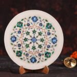 Marble Inlay Plate 11.5 Inches with Stand