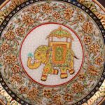 Hand Painted Marble Plate With Gold Work - Image 2