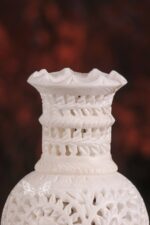 Hand Carved Marble Vase with Inlay Work - Image 3
