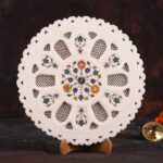 Marble Inlay Plate 13.5 Inches with Stand