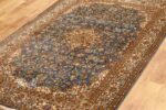 Exquisite Kashan Design Silk Rug (4×6 ft) Shades of Blue & Beige, Handcrafted in Kashmir - Image 4