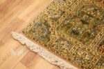 Hamdaan Design Shades of Green and Badge Silk Rug from Kashmir 4×6 Feet - Image 2