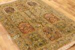 Hamdaan Design Shades of Green and Badge Silk Rug from Kashmir 4×6 Feet