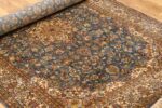 Exquisite Kashan Design Silk Rug (4×6 ft) Shades of Blue & Beige, Handcrafted in Kashmir - Image 8