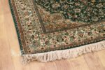 Kashan Floral Design Silk Rug/carpet from Kashmir – Green (4×6 ft) - Image 4