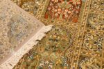 Hamdaan Design Shades of Green and Badge Silk Rug from Kashmir 4×6 Feet - Image 6