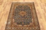 Exquisite Kashan Design Silk Rug (4×6 ft) Shades of Blue & Beige, Handcrafted in Kashmir - Image 7