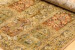 Hamdaan Design Shades of Green and Badge Silk Rug from Kashmir 4×6 Feet - Image 5