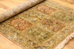Hamdaan Design Shades of Green and Badge Silk Rug from Kashmir 4×6 Feet - Image 4