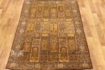 Exquisite Qum Design Silk Rug (4×6 ft) Shades of Beige, Handcrafted in Kashmir - Image 5
