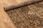 Exquisite Kashan Design Silk Rug (4×6 ft) Shades of Black & Beige, Handcrafted in Kashmir - Image 3