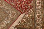 Kashan Design Silk Rug/carpet from Kashmir – Red & Ivory - Image 3