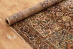 Hamdaan Design Shades of Blue and Badge Silk Rug from Kashmir 4×6 Feet - Image 4