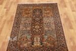 Hamdaan Design Shades of Blue and Badge Silk Rug from Kashmir 4×6 Feet - Image 6