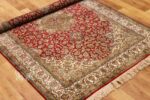 Kashan Design Silk Rug/carpet from Kashmir – Red & Ivory - Image 6