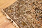 Exquisite Kashan Design Silk Rug (4×6 ft) Shades of Black & Beige, Handcrafted in Kashmir - Image 8