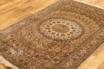 Gumbad Design Silk Rug – Badge and Green (4×6 ft), Handcrafted in Kashmir - Image 6
