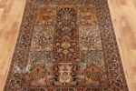 Hamdaan Design Shades of Blue and Badge Silk Rug from Kashmir 4×6 Feet
