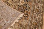 Exquisite Kashan Design Silk Rug (4×6 ft) Shades of Black & Beige, Handcrafted in Kashmir - Image 6