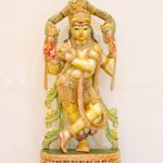 Hand-Carved Wooden Lord Krishna Statue (3 Feet) – Golden Venugopala Standing Sculpture - Image 3
