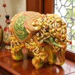 Nari Kunjar Elephant Sculpture – Marble Dust with Hand-Painted Miniature Art - Image 4