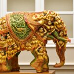 Nari Kunjar Elephant Sculpture – Marble Dust with Hand-Painted Miniature Art - Image 2