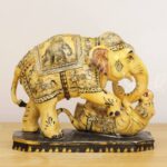 Hand Painted Shikar Scene Elephant - Image 2