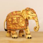 Hand Painted Gold Tribal Elephant - Image 5