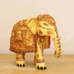Hand Painted Gold Tribal Elephant - Image 4
