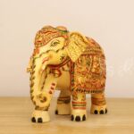 Hand Painted Gold Tribal Elephant
