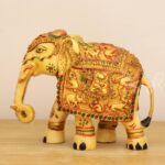 Hand Painted Gold Tribal Elephant - Image 2