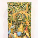 Hand-Carved Wooden Radha Krishna Govardhan Leela Panel (5 ft) - Image 2