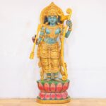 Hand-Carved Wooden Lord Rama Statue 4.75 ft - Image 7