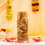 11-Inch Ganesha Sitting on Shankh Wood Carving – Divine Elegance - Image 4