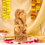 Hand-Carved Wood Ganesha Idol – Divine Artistry in Every Detail - Image 3