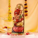 Handcrafted 18″ Ganesha Statue with Gold Accents - Image 3