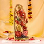 Handcrafted 18″ Ganesha Statue with Gold Accents - Image 4
